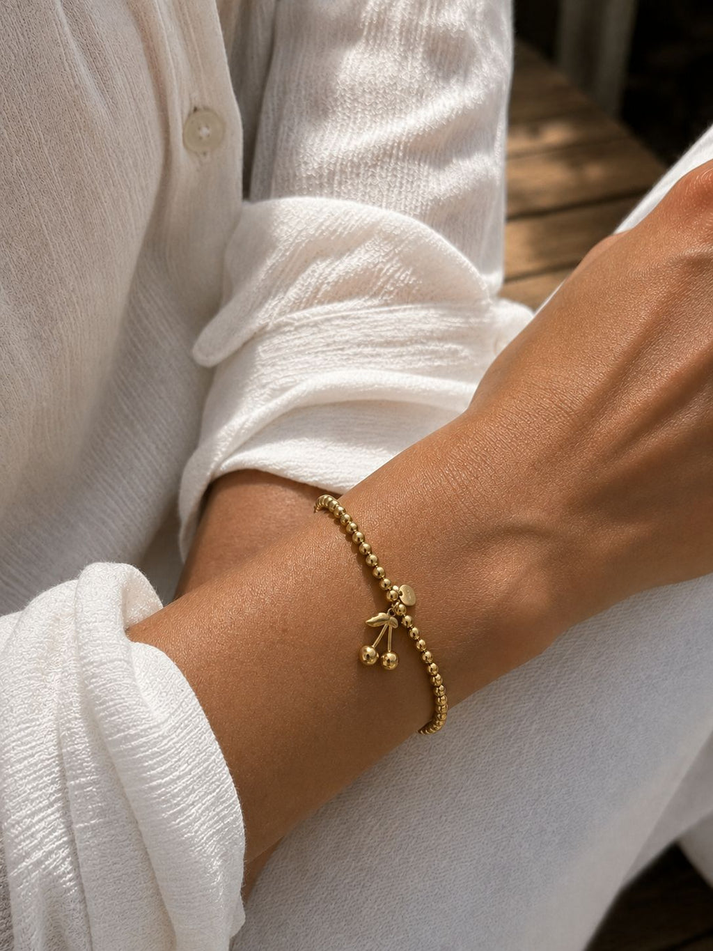 Bracelet perle doré